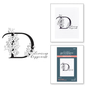 Spellbinders - Floral D and Sentiment Press Plate from the Every Occasion Floral Alphabet Collection