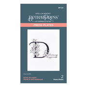 Spellbinders - Floral D and Sentiment Press Plate from the Every Occasion Floral Alphabet Collection