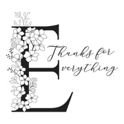 Spellbinders - Floral E and Sentiment Press Plate from the Every Occasion Floral Alphabet Collection