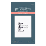 Spellbinders - Floral E and Sentiment Press Plate from the Every Occasion Floral Alphabet Collection