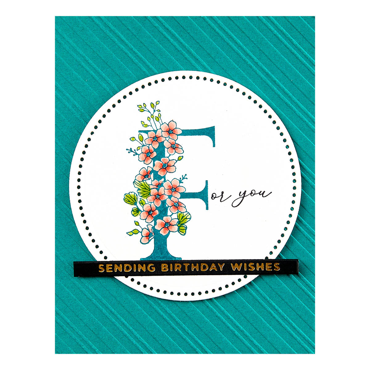 Spellbinders - Floral F and Sentiment Press Plate from the Every Occasion Floral Alphabet Collection