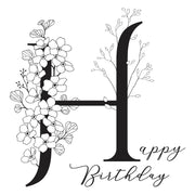 Spellbinders - Floral H and Sentiment Press Plate from the Every Occasion Floral Alphabet Collection