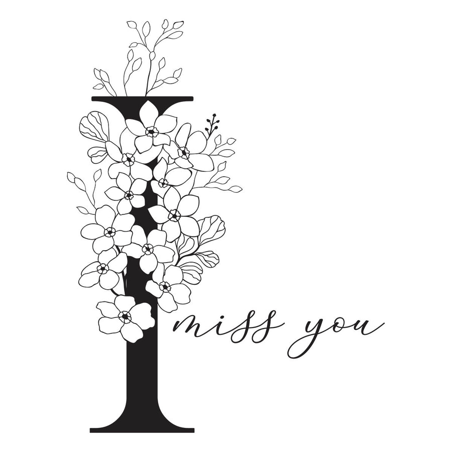 Spellbinders - Floral I and Sentiment Press Plate from the Every Occasion Floral Alphabet Collection