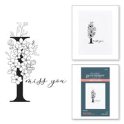 Spellbinders - Floral I and Sentiment Press Plate from the Every Occasion Floral Alphabet Collection