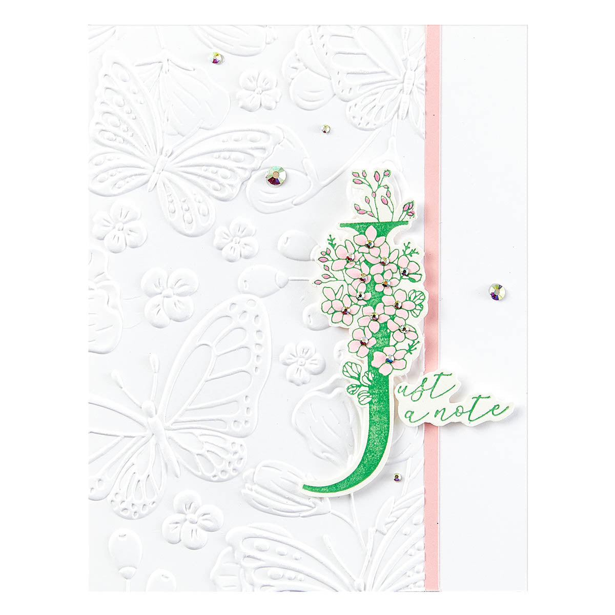 Spellbinders - Floral J and Sentiment Press Plate from the Every Occasion Floral Alphabet Collection