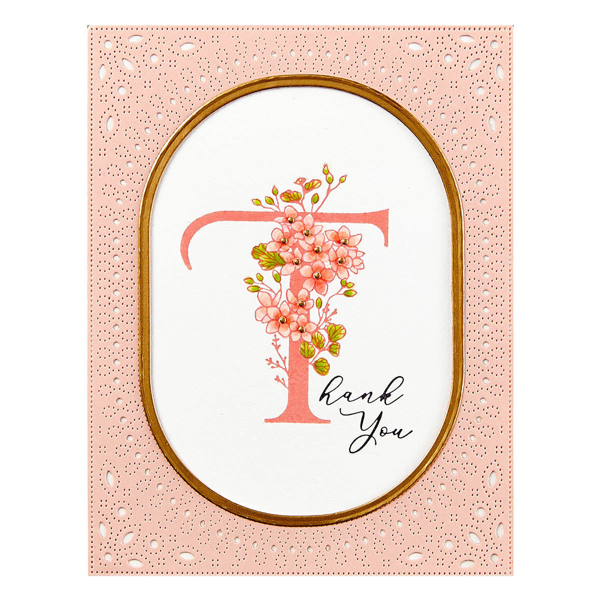 Spellbinders - Floral T and Sentiment Press Plate from the Every Occasion Floral Alphabet Collection
