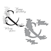 Spellbinders - Floral & and Sentiment Press Plate from the Every Occasion Floral Alphabet Collection