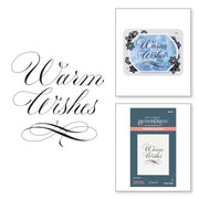 Spellbinders - Copperplate Warm Wishes Press Plate from the Copperplate Holiday Sentiments Collection by Paul Antonio