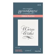 Spellbinders - Copperplate Warm Wishes Press Plate from the Copperplate Holiday Sentiments Collection by Paul Antonio