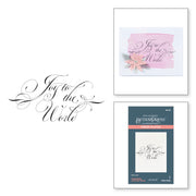 Spellbinders - Copperplate Joy to the World Press Plate from the Copperplate Holiday Sentiments Collection by Paul Antonio
