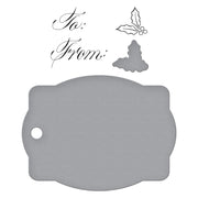 Spellbinders - Copperplate Gift Tag Press Plate & Die Set from the Copperplate Holiday Sentiments Collection by Paul Antonio