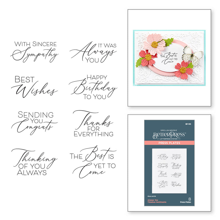 Spellbinders - Always You Timeless Sentiments Press Plates from the Timeless Collection