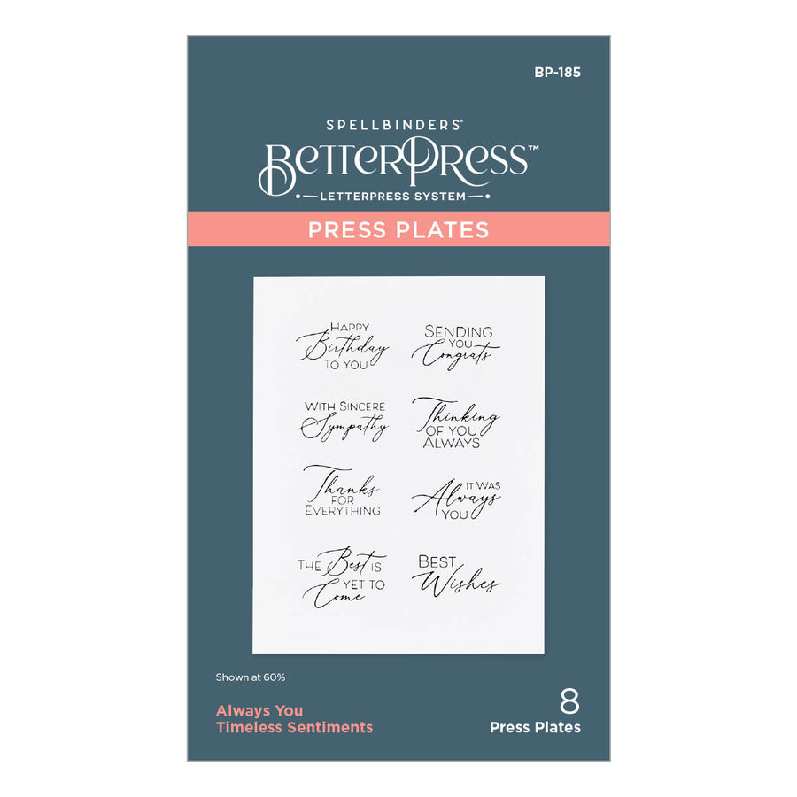 Spellbinders - Always You Timeless Sentiments Press Plates from the Timeless Collection