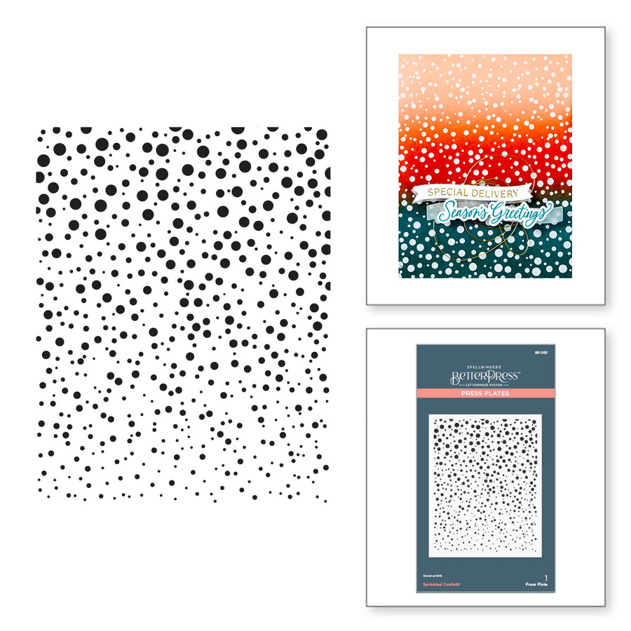 Spellbinders - Sprinkled Confetti Press Plates from the Home for the Holidays Collection