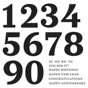 Spellbinders - Bold Color Mix Numbers Press Plates from the Color Mix Celebrations Collection