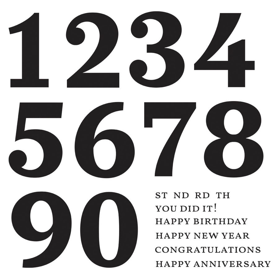 Spellbinders - Bold Color Mix Numbers Press Plates from the Color Mix Celebrations Collection