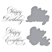Spellbinders - Copperplate Happy Birthday and Everything BetterPress Plate & Die Set from the Copperplate Happy Everything Sentiments Collection by Paul Antonio