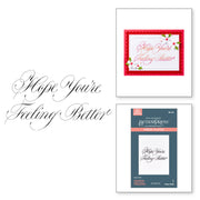 Spellbinders - Copperplate Hope You're Feeling Better BetterPress Plate from the Copperplate Happy Everything Sentiments Collection by Paul Antonio