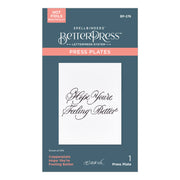Spellbinders - Copperplate Hope You're Feeling Better BetterPress Plate from the Copperplate Happy Everything Sentiments Collection by Paul Antonio