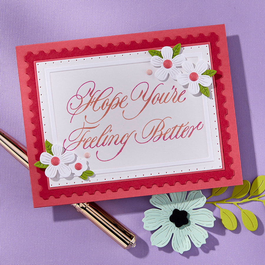 Spellbinders - Copperplate Hope You're Feeling Better BetterPress Plate from the Copperplate Happy Everything Sentiments Collection by Paul Antonio