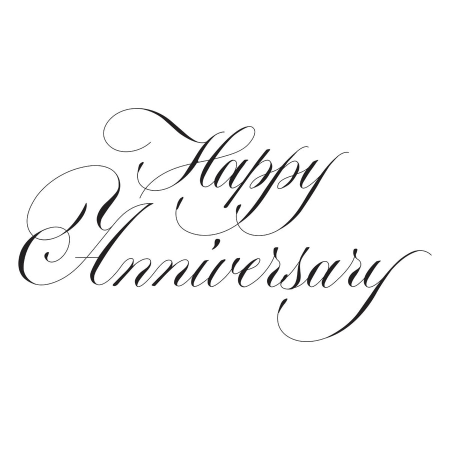 Spellbinders - Copperplate Happy Anniversary BetterPress Plate from the Copperplate Happy Everything Sentiments Collection by Paul Antonio