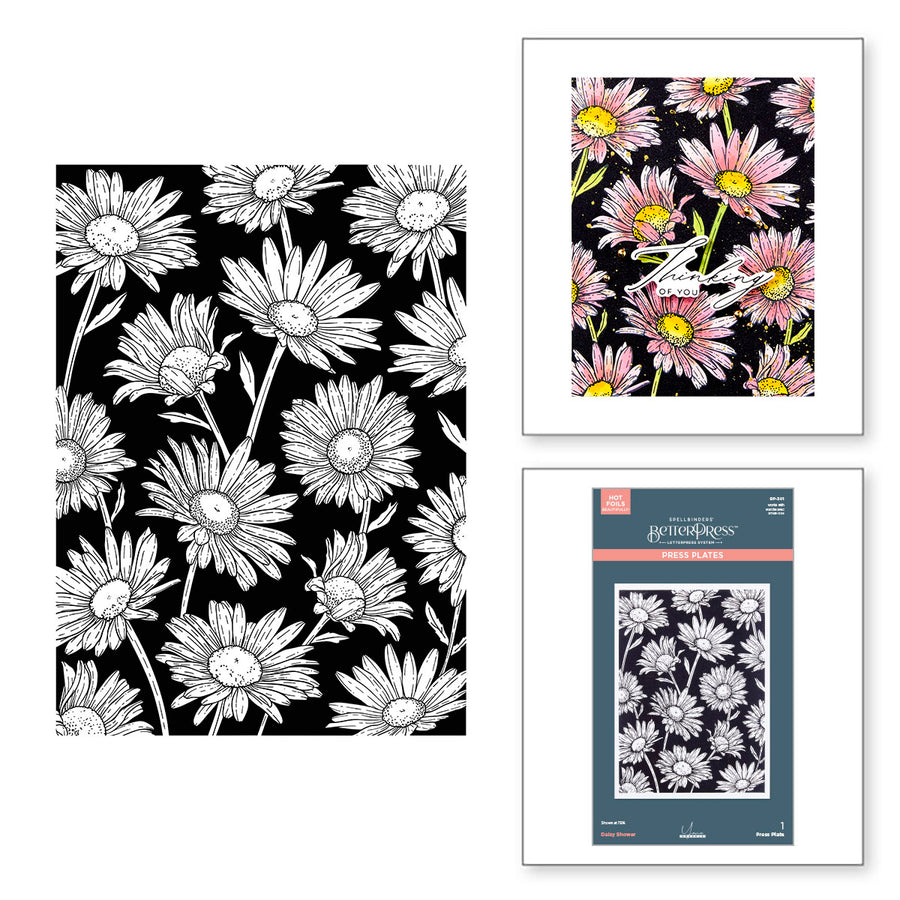 Spellbinders - Daisy Shower BetterPress and Stencil Bundle from the Yana's Daisies Collection by Yana Smakula