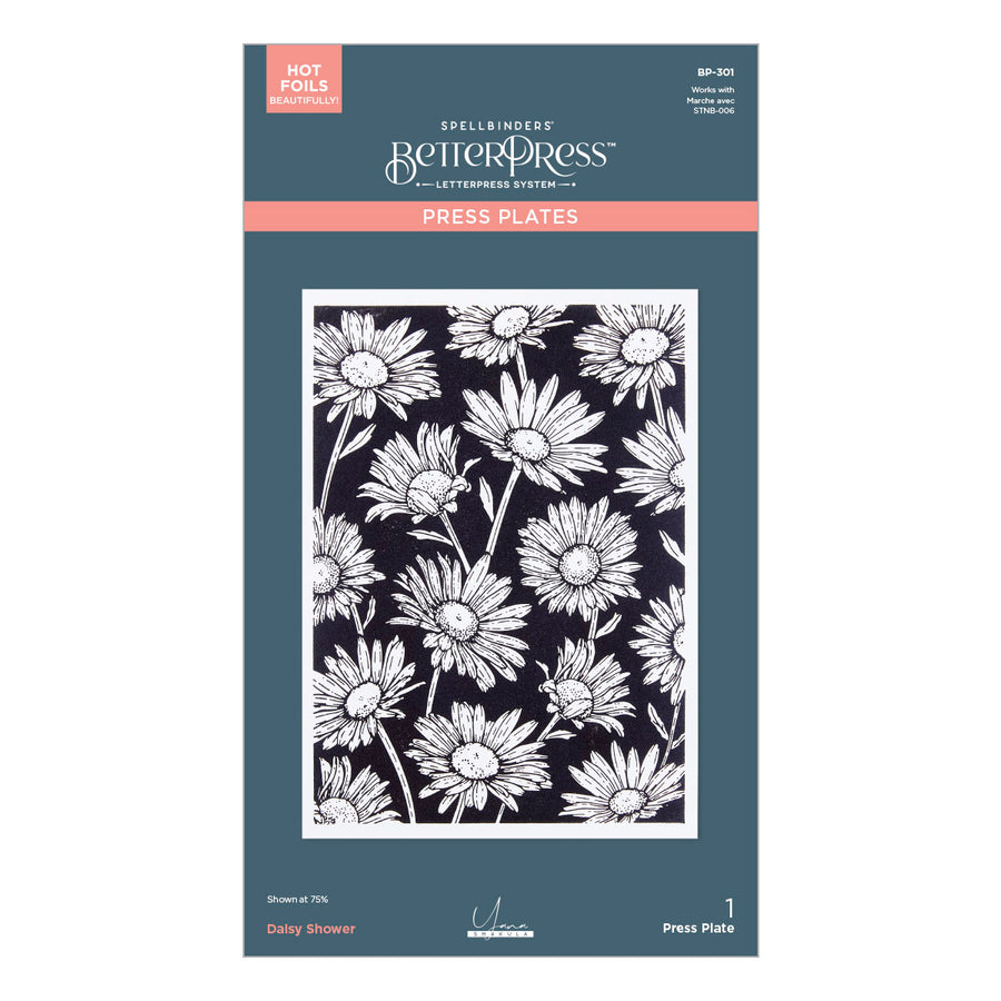 Spellbinders - Daisy Shower BetterPress and Stencil Bundle from the Yana's Daisies Collection by Yana Smakula