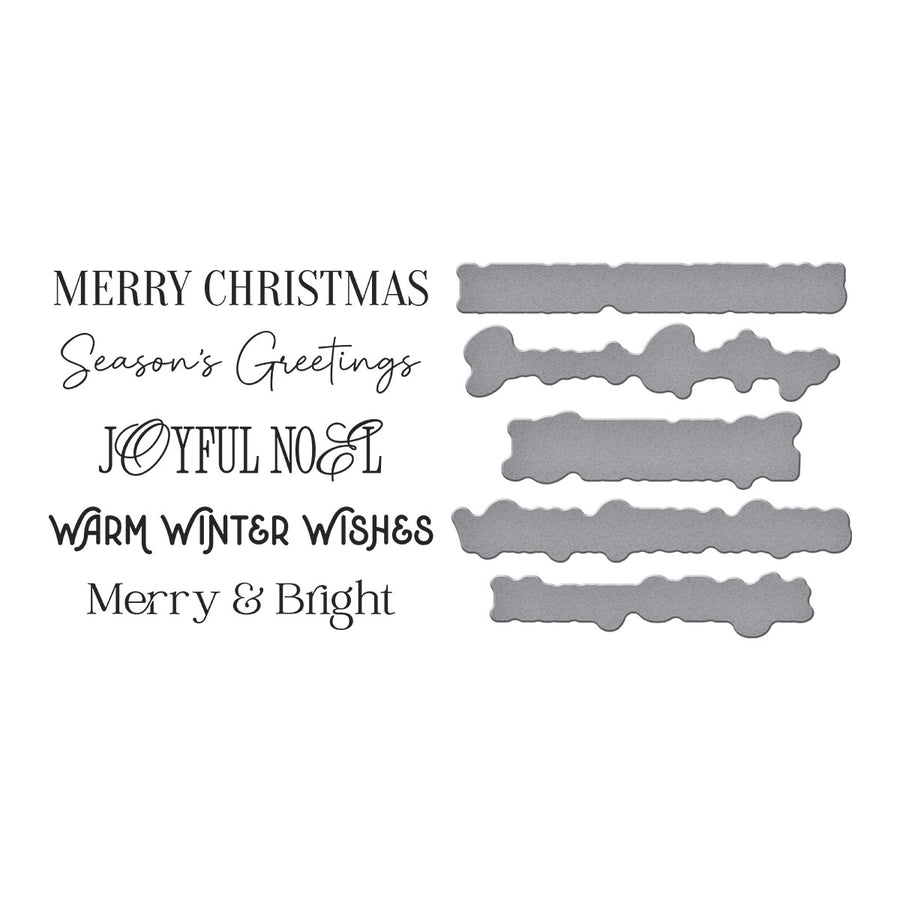 Spellbinders - Merry Messages Plate & Die Set from the Wonderland Collection
