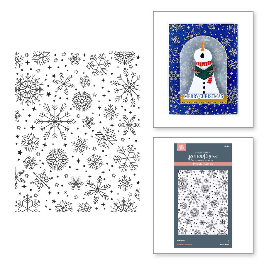Spellbinders - Snowfall Shimmer BetterPress Plate from the Wonderland Collection