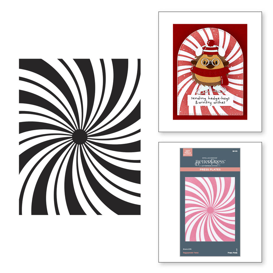 Spellbinders - Peppermint Twist BetterPress Plate from the Merry Mischief Collection