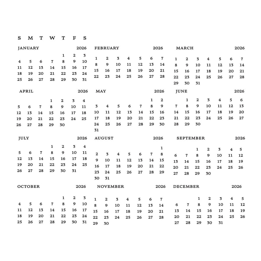 Spellbinders - DIY 2026 Calendar BetterPress Plate from the Wonderland Collection