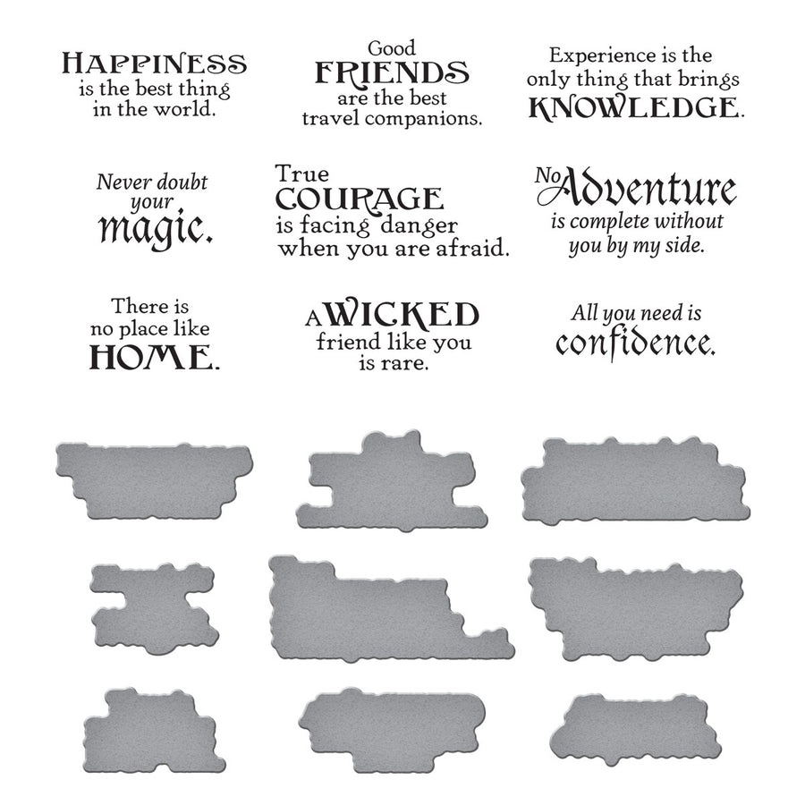 Spellbinders - Wonder of Oz Sentiments BetterPress Plate & Die Set from the Wonder of Oz Collection by Graphic45