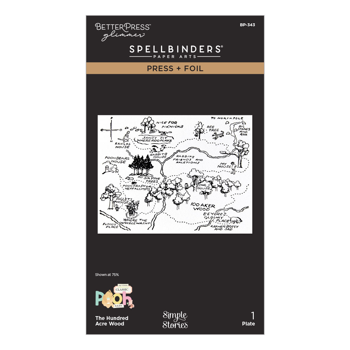 Spellbinders - The Hundred Acre Wood Press + Foil Plate with Simple Stories