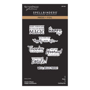 Spellbinders - Classic Mouse Happy Sentiments Press + Foil Plate & Die Set