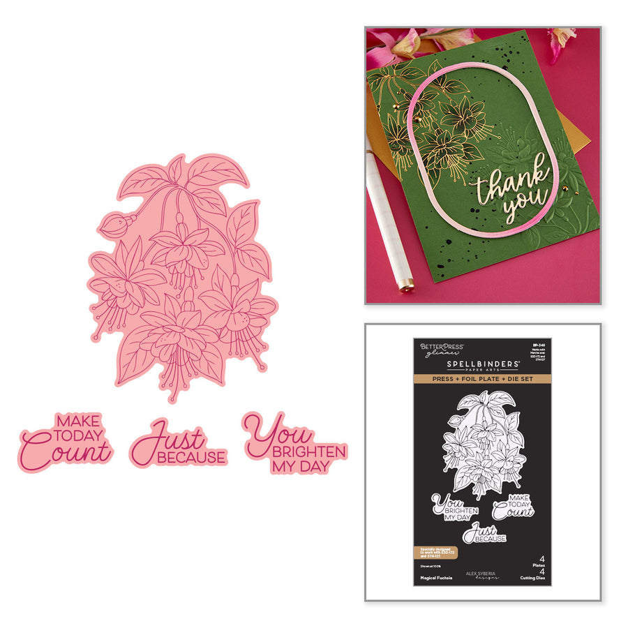 Spellbinders - Magical Fuchsia Press + Foil Plate & Die Set by Alex Syberia Designs