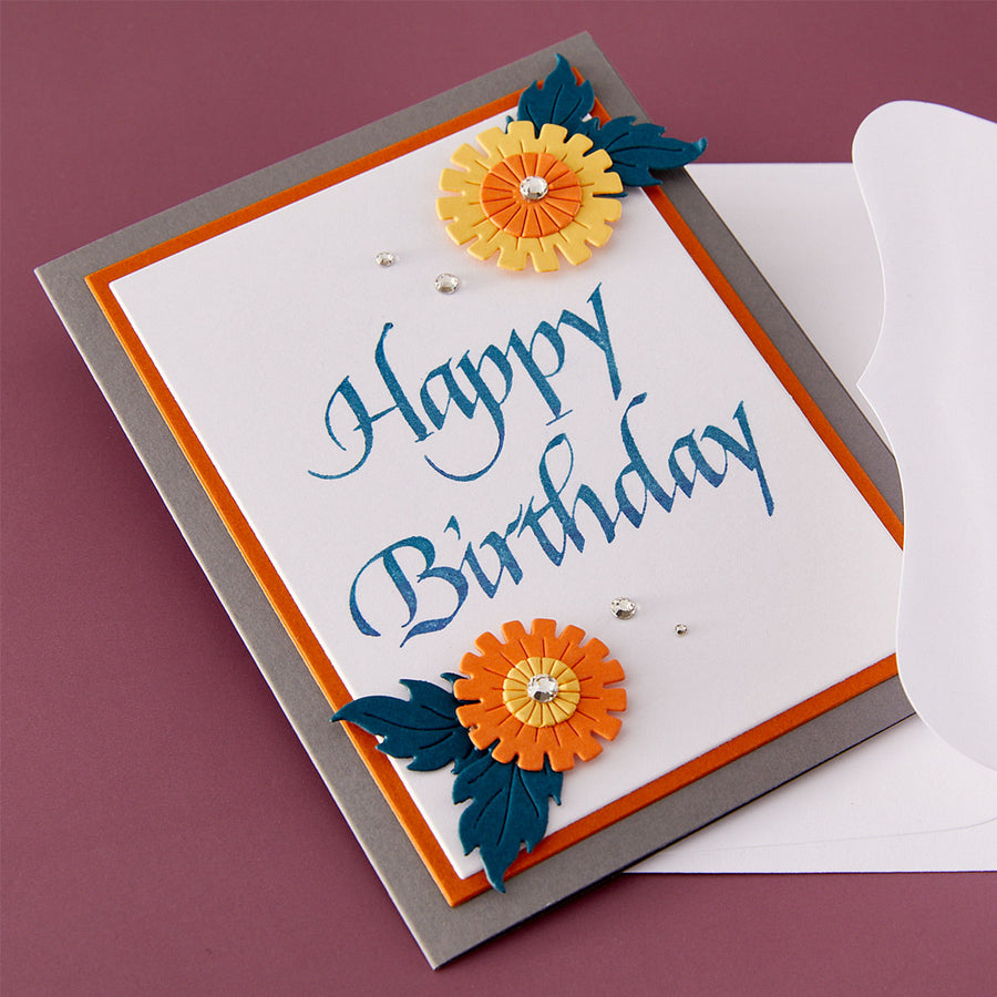Spellbinders - Upright Italic Happy Birthday Press + Foil Plate by Paul Antonio