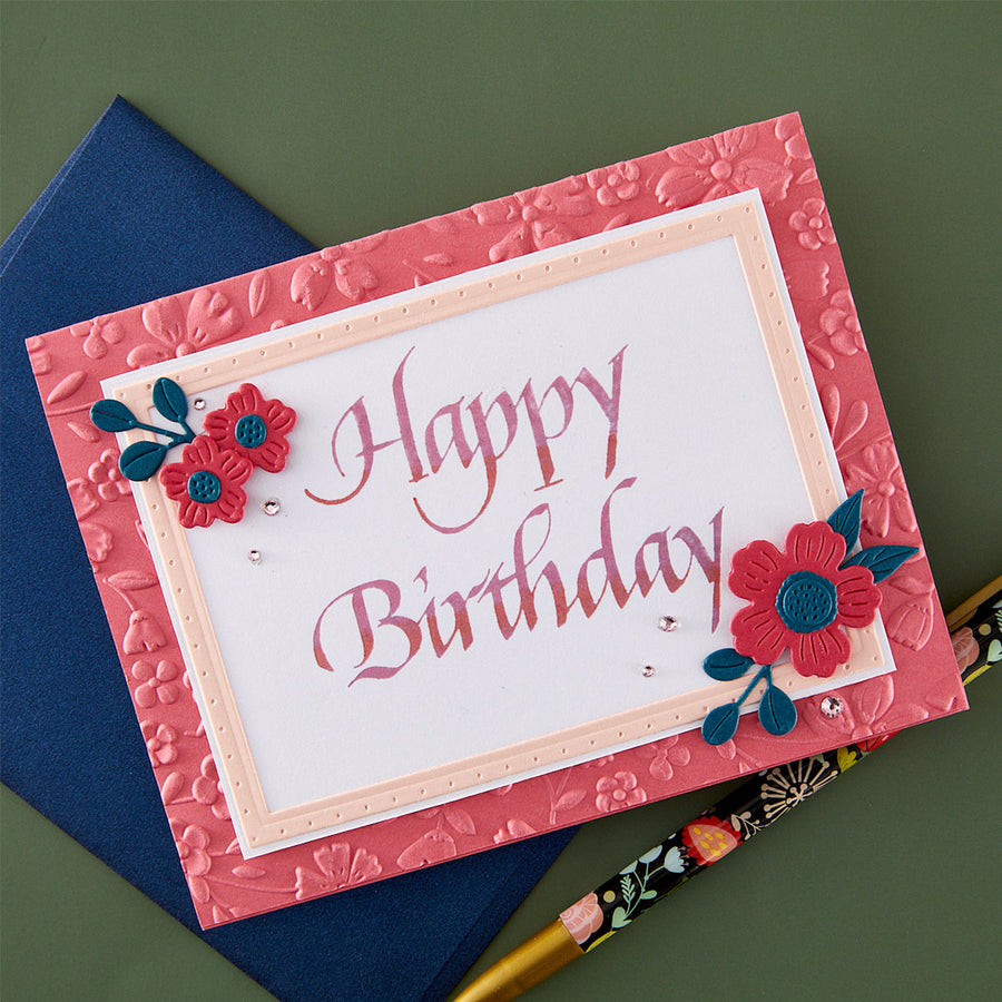 Spellbinders - Upright Italic Happy Birthday Press + Foil Plate by Paul Antonio