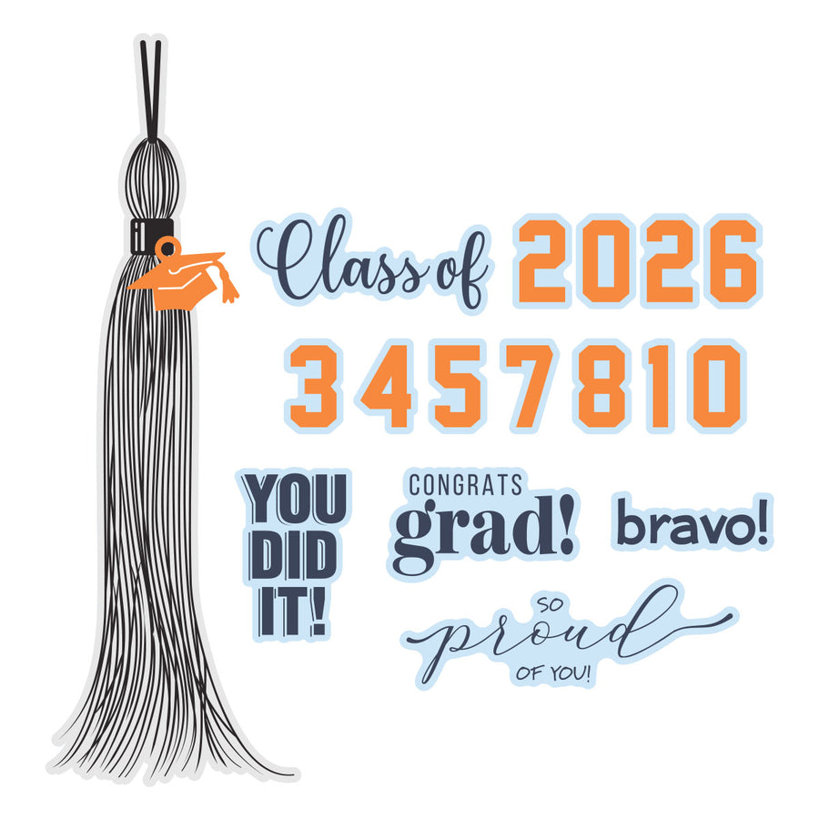Spellbinders - Classic Mouse Graduation Sentiments Press + Foil Plate & Die Set
