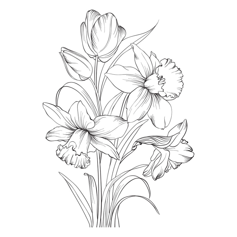Spellbinders - Tulips and Daffodils Press + Foil Plate by Yana Smakula