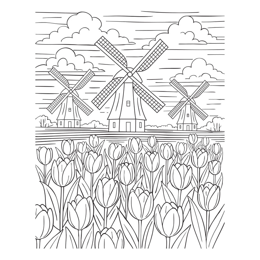 Spellbinders - Windmills and Tulips Press + Foil Plate by Yana Smakula