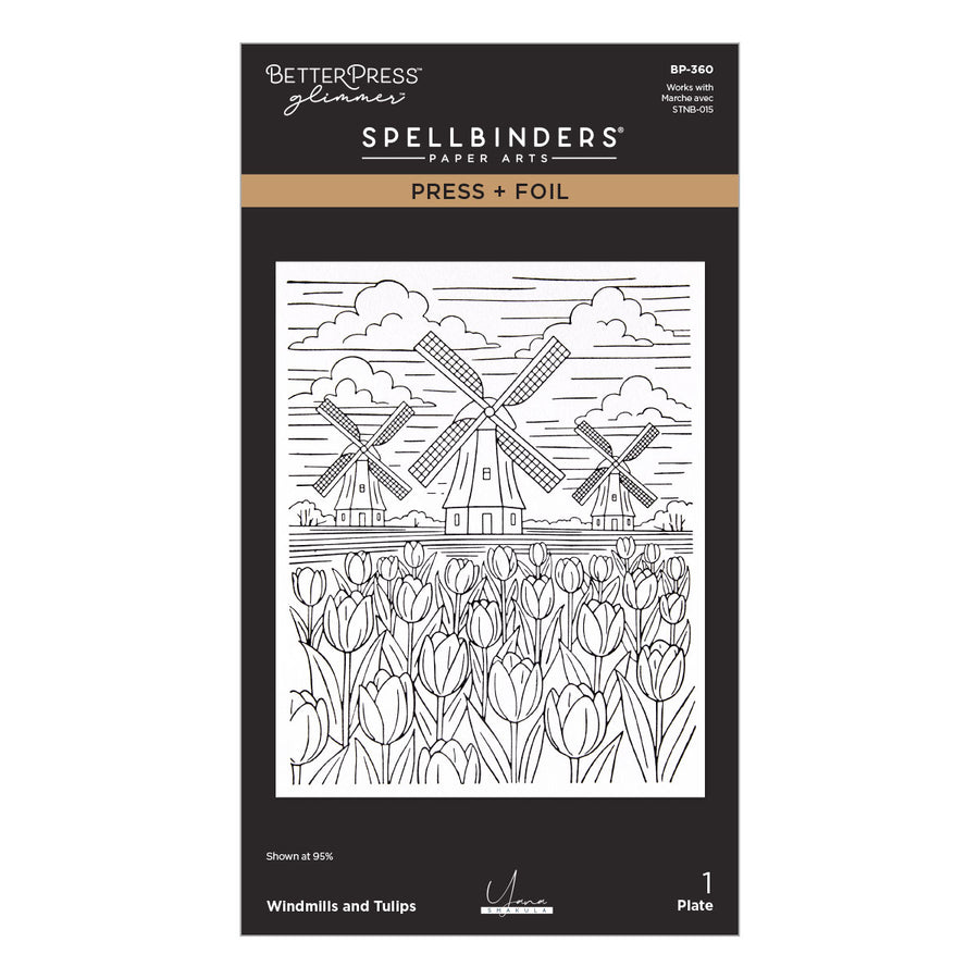 Spellbinders - Windmills and Tulips Press + Foil Plate by Yana Smakula