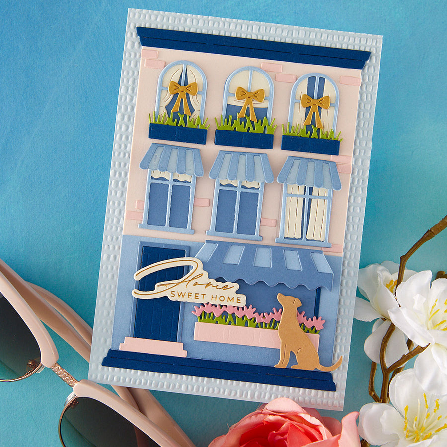 Spellbinders - Welcome Home Sentiments Press + Foil Plate & Die Set by Yana Smakula