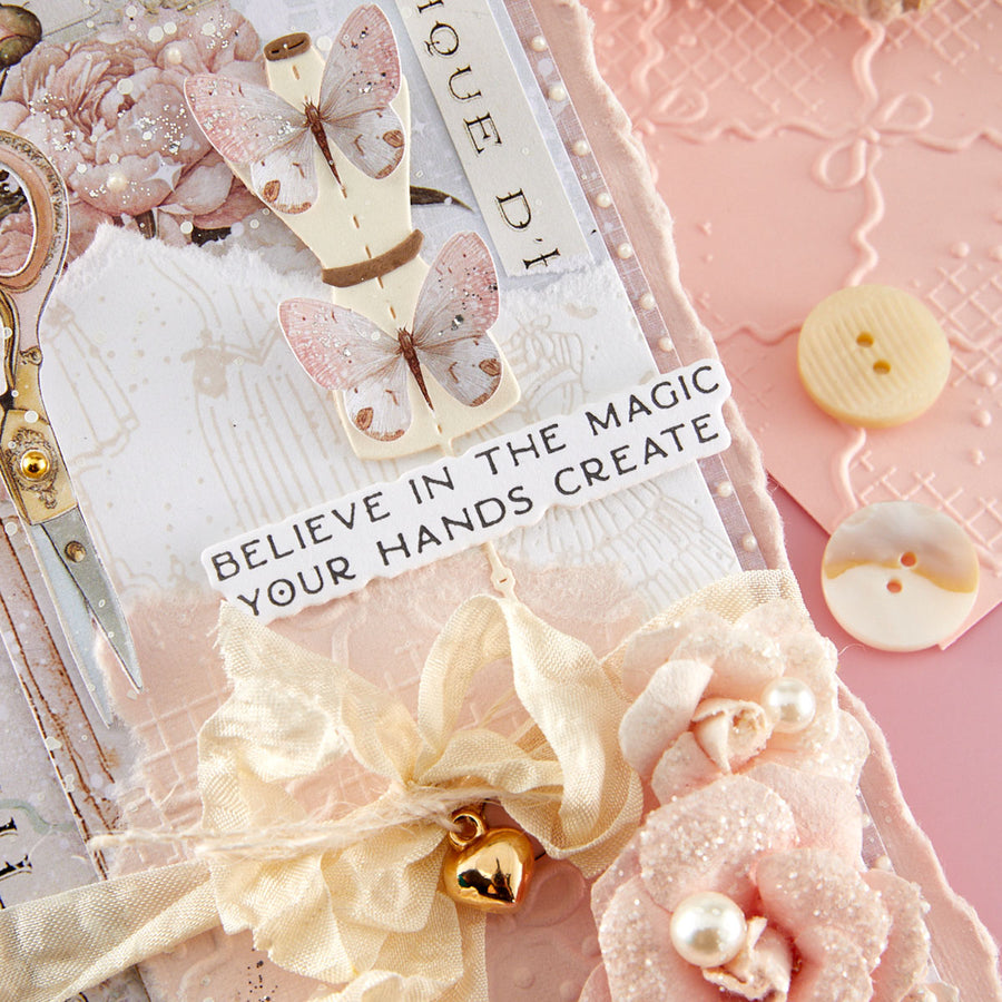(COMING SOON) Spellbinders - Heirloom Words Press + Foil Plate & Die Set by Frank Garcia