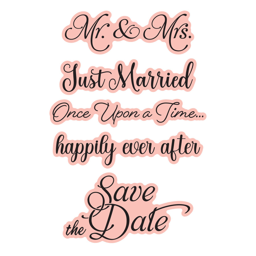 Spellbinders - Classic Mouse Wedding Sentiments Press + Foil Plate & Die Set