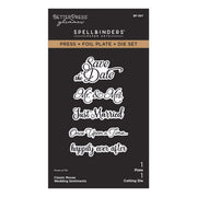 Spellbinders - Classic Mouse Wedding Sentiments Press + Foil Plate & Die Set