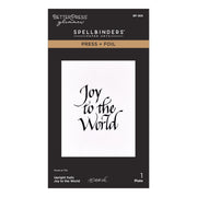 Spellbinders - Upright Italic Joy to the World Press + Foil Plate by Paul Antonio