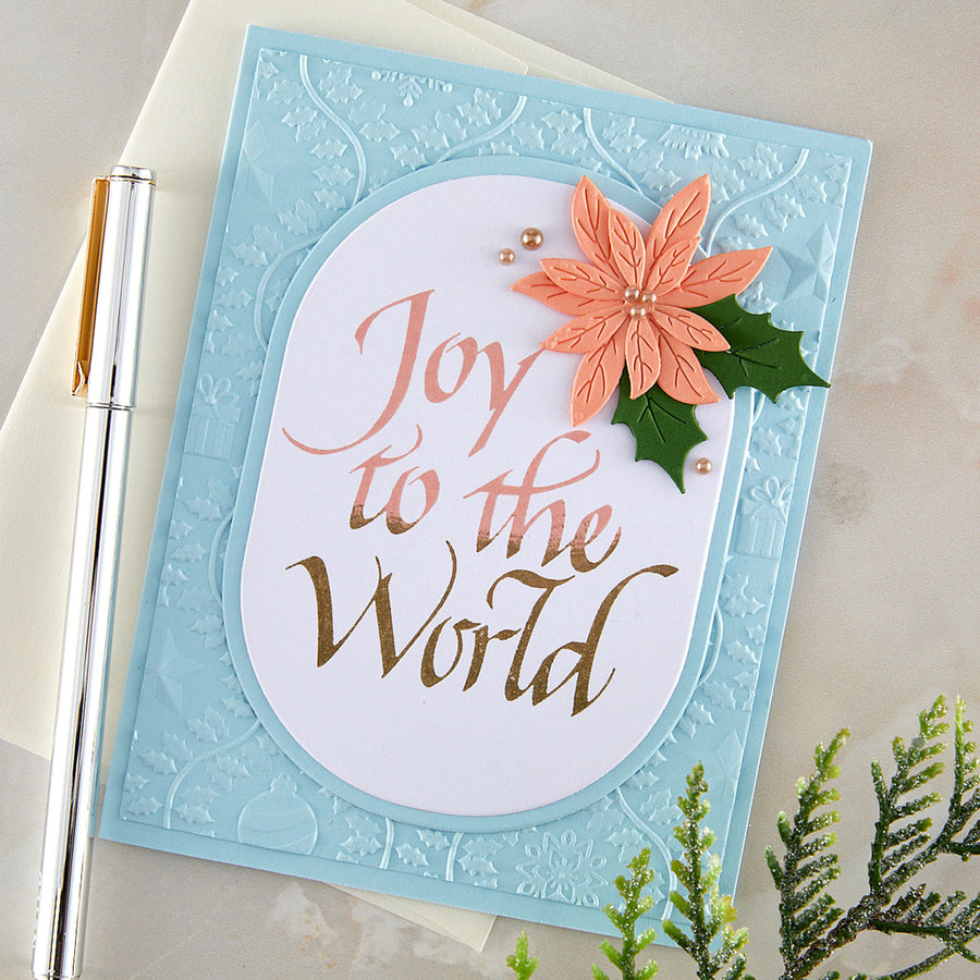 Spellbinders - Upright Italic Holiday Sentiments Press + Foil Bundle by Paul Antonio