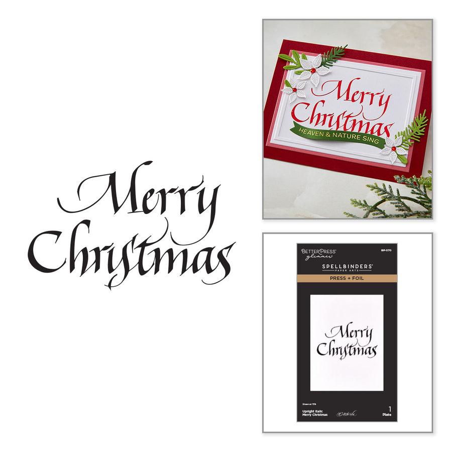 Spellbinders - Upright Italic Merry Christmas Press + Foil Plate by Paul Antonio