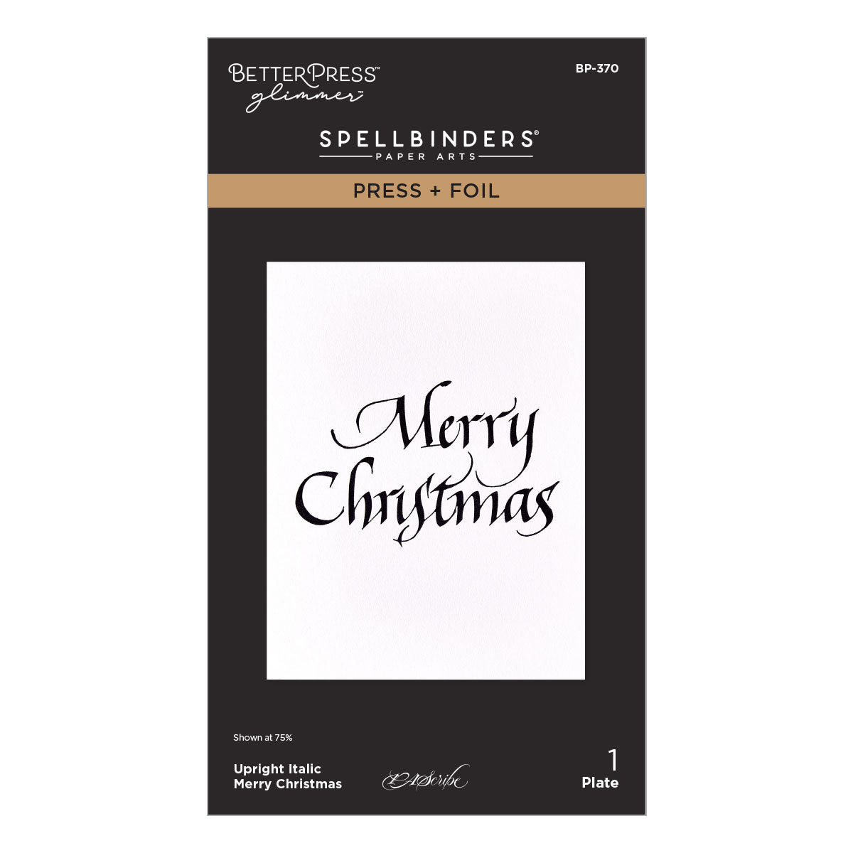 Spellbinders - Upright Italic Merry Christmas Press + Foil Plate by Paul Antonio