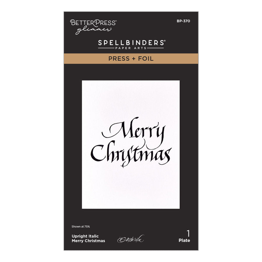 Spellbinders - Upright Italic Merry Christmas Press + Foil Plate by Paul Antonio